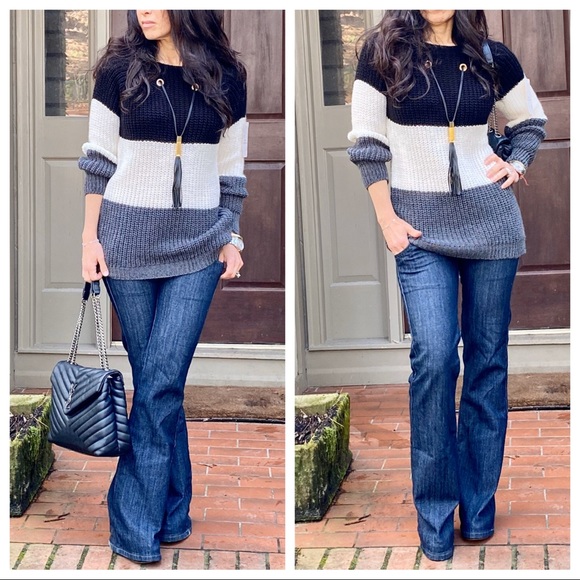 ✨LAST ONE ✨ITALY✨Color block knit sweater - Picture 4 of 8